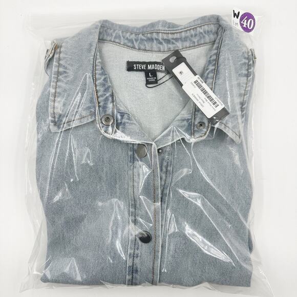 STEVE MADDEN Ilara Dress in Stone Wash Blue BO208628 L Large NEW NWT - Picture 4 of 4